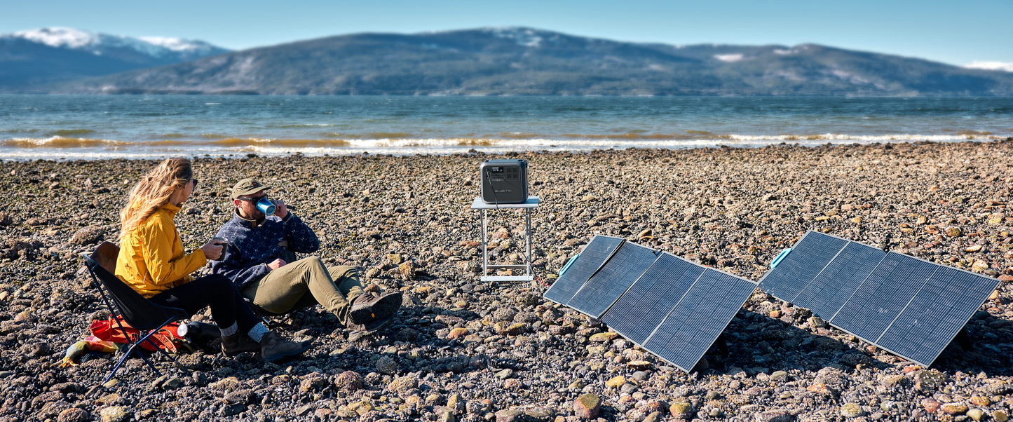 [US Plug]BLUETTI Solar Generator AC180 with 200W Solar Panel, 1152Wh/1800W Power Station, For Camping, Off-grid, Power Outage