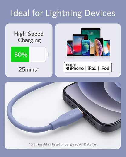 Anker USB-C to Lightning Cable (Flow, 3 ft Silicone)