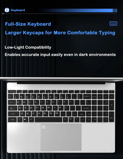 New Ultra Slim Laptop Intel Core i7 8650U 15.6" 32GB RAM 2TB SSD Gaming PC Office Study Computer PC Windows 11 Pro