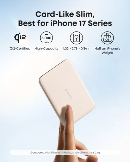 Anker Nano Power Bank (5K, MagGo, Slim)
