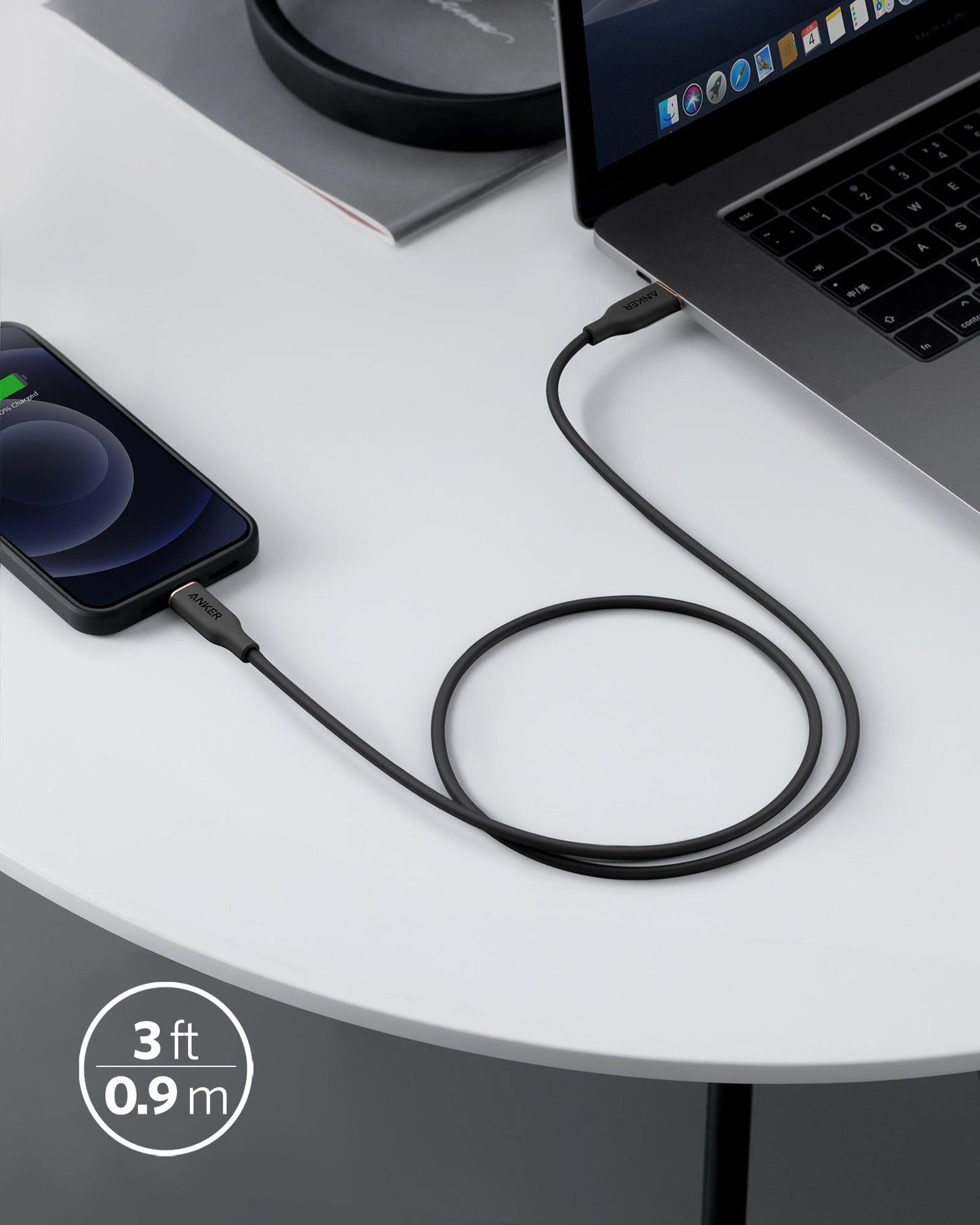 Anker USB-C to Lightning Cable (Flow, 3 ft Silicone)