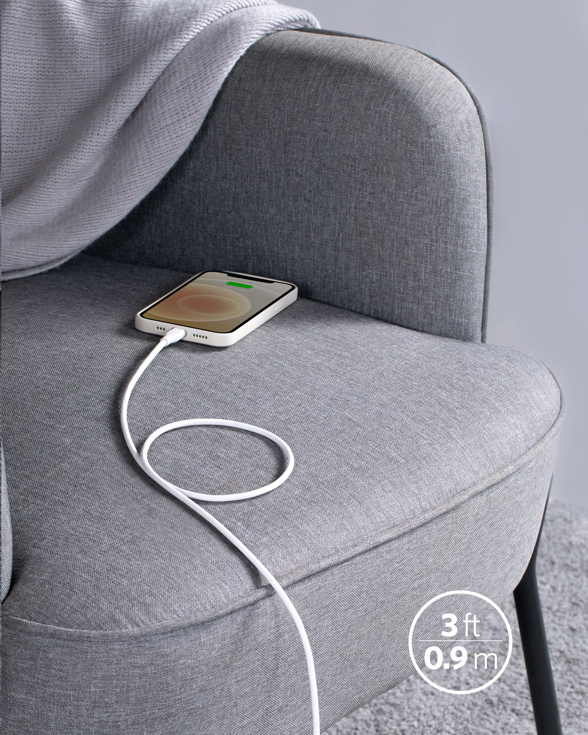 Anker USB-C to Lightning Cable (Flow, 3 ft Silicone)