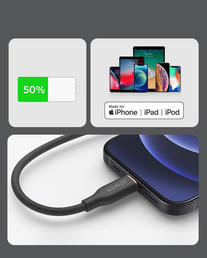 Anker USB-C to Lightning Cable (Flow, 3 ft Silicone)