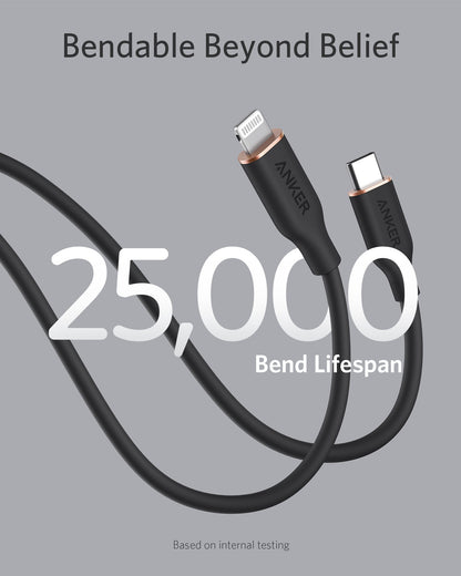 Anker USB-C to Lightning Cable (Flow, 3 ft Silicone)