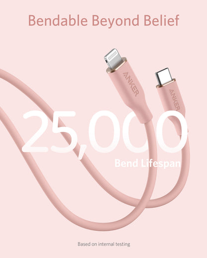 Anker USB-C to Lightning Cable (Flow, 3 ft Silicone)