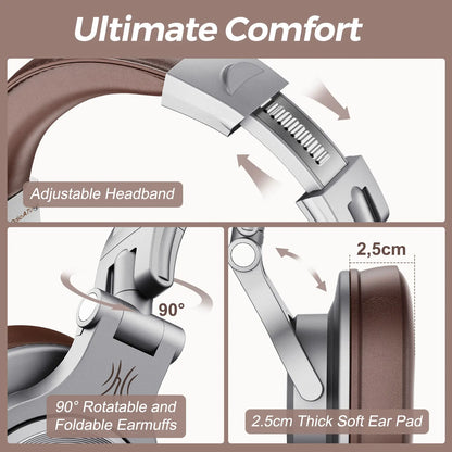 Oneodio Fusion A70 Bluetooth Headphones Hi-Res Audio Over Ear Wireless Headset 72H Professional Studio Monitor DJ HiFi Earphones