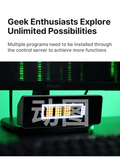 Ulanzi TC001 Smart Pixel Clock Youtube Followers Simultaneous Pixelated Message Display Smart Desktop Clock