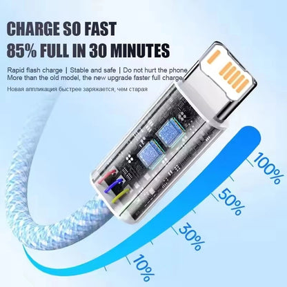 Braided 35W Fast Charge PD Cable For iPhone 13 14 Pro Max 11 12 mini X XR XS Max 7 8 Plus Quick Charging USB-C Data Cables 1m 2m