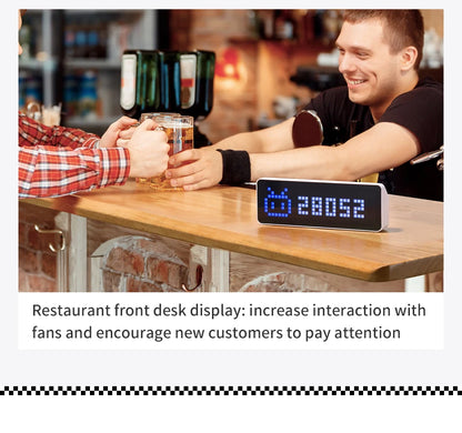 Ulanzi TC001 Smart Pixel Clock Youtube Followers Simultaneous Pixelated Message Display Smart Desktop Clock