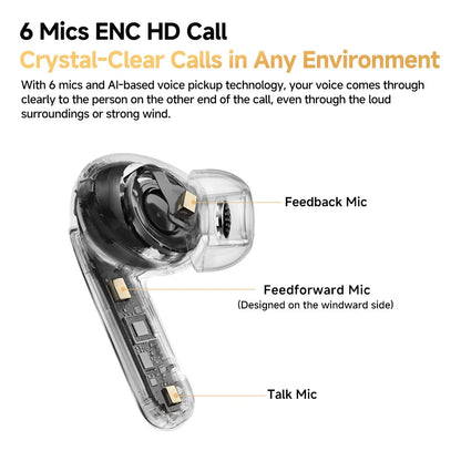 QCY MeloBuds Pro ANC Wireless Earphones 46dB Active Noise Cancellation Earbud Bluetooth 5.3 Hi-Res Audio with LDAC Headphones
