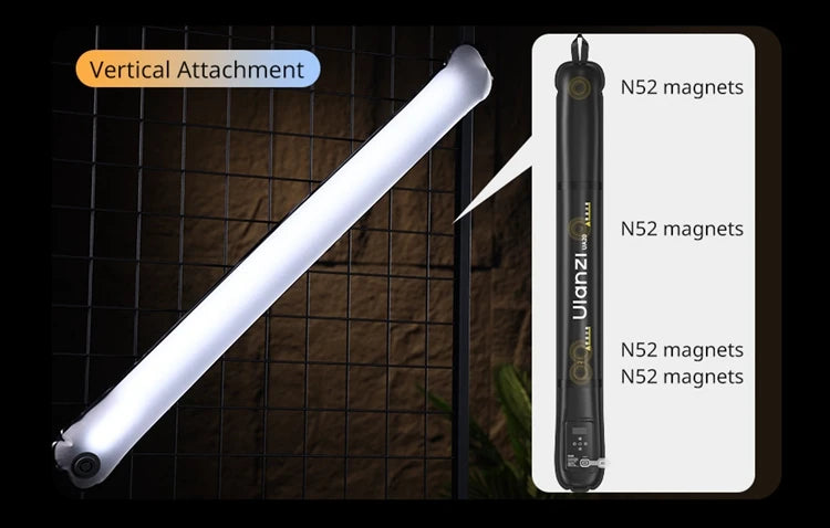 Ulanzi UA20 20W Bi-Color Inflatable Tube Light Wand Stick Foldable LED Video Light for Broadcasters Photography Live Streaming