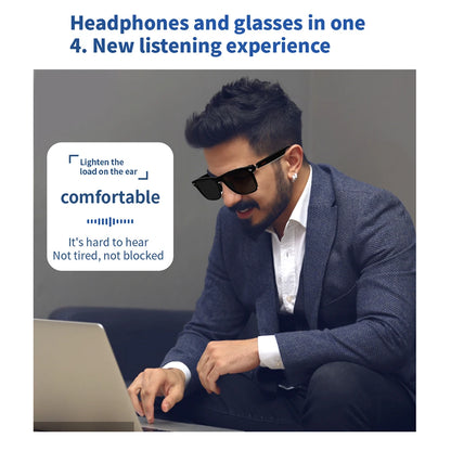 Camera Glasses Remote Shooting Outdoor Sport Glasses with Camera Open Ear Sound Mic & Speakers Wearable Eyeglass for Men & Woman