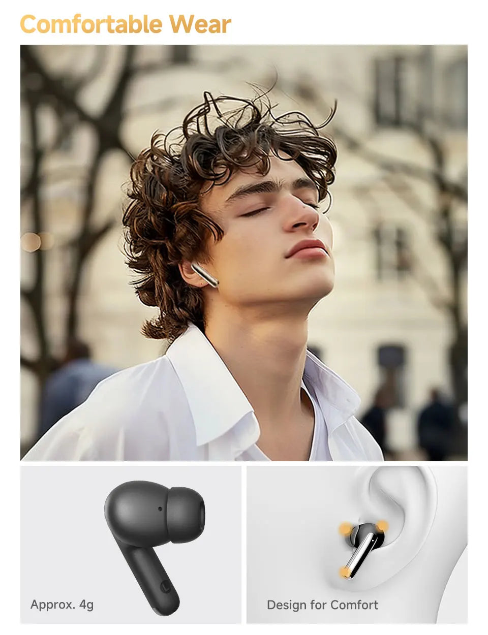 QCY MeloBuds Pro ANC Wireless Earphones 46dB Active Noise Cancellation Earbud Bluetooth 5.3 Hi-Res Audio with LDAC Headphones