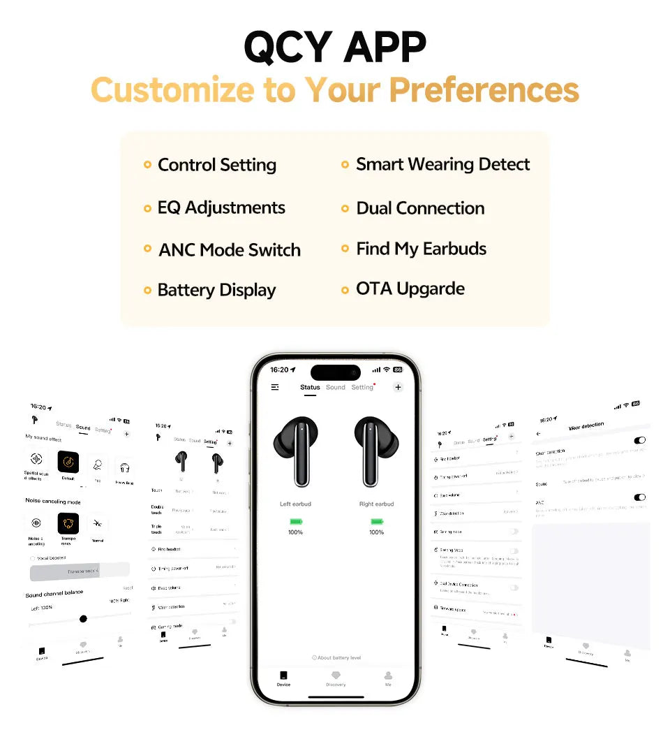 QCY MeloBuds Pro ANC Wireless Earphones 46dB Active Noise Cancellation Earbud Bluetooth 5.3 Hi-Res Audio with LDAC Headphones