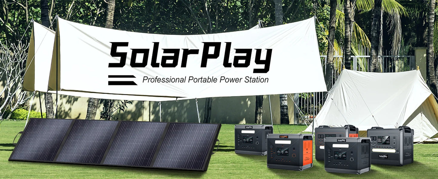 SOLARPLAY 200W 18V Solar Panel Kit Foldable Solar Panel Outdoor Rechargeable Solar Charger For Portable Camping Power Station