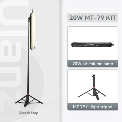 Ulanzi UA20 20W Bi-Color Inflatable Tube Light Wand Stick Foldable LED Video Light for Broadcasters Photography Live Streaming