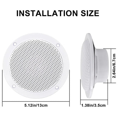 Herdio 4 Inch 160W Home In-Wall Ceiling Waterproof Speaker Surround Sound Speaker for Kitchen Bathroom Yacht Outdoor Theater