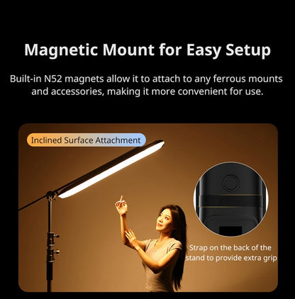 Ulanzi UA20 20W Bi-Color Inflatable Tube Light Wand Stick Foldable LED Video Light for Broadcasters Photography Live Streaming