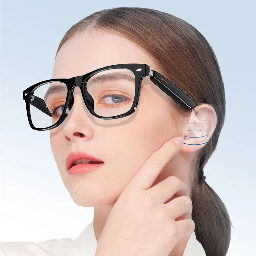 Camera Glasses Remote Shooting Outdoor Sport Glasses with Camera Open Ear Sound Mic & Speakers Wearable Eyeglass for Men & Woman