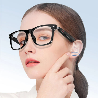 Camera Glasses Remote Shooting Outdoor Sport Glasses with Camera Open Ear Sound Mic & Speakers Wearable Eyeglass for Men & Woman