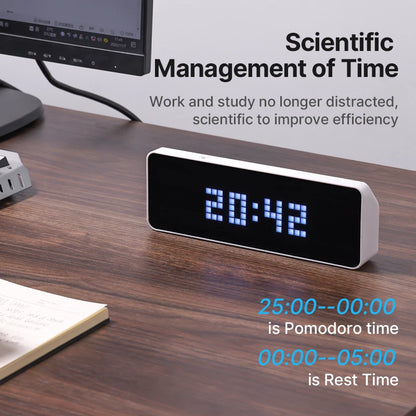 Ulanzi TC001 Smart Pixel Clock Youtube Followers Simultaneous Pixelated Message Display Smart Desktop Clock