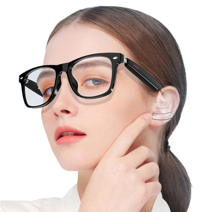 Camera Glasses Remote Shooting Outdoor Sport Glasses with Camera Open Ear Sound Mic & Speakers Wearable Eyeglass for Men & Woman