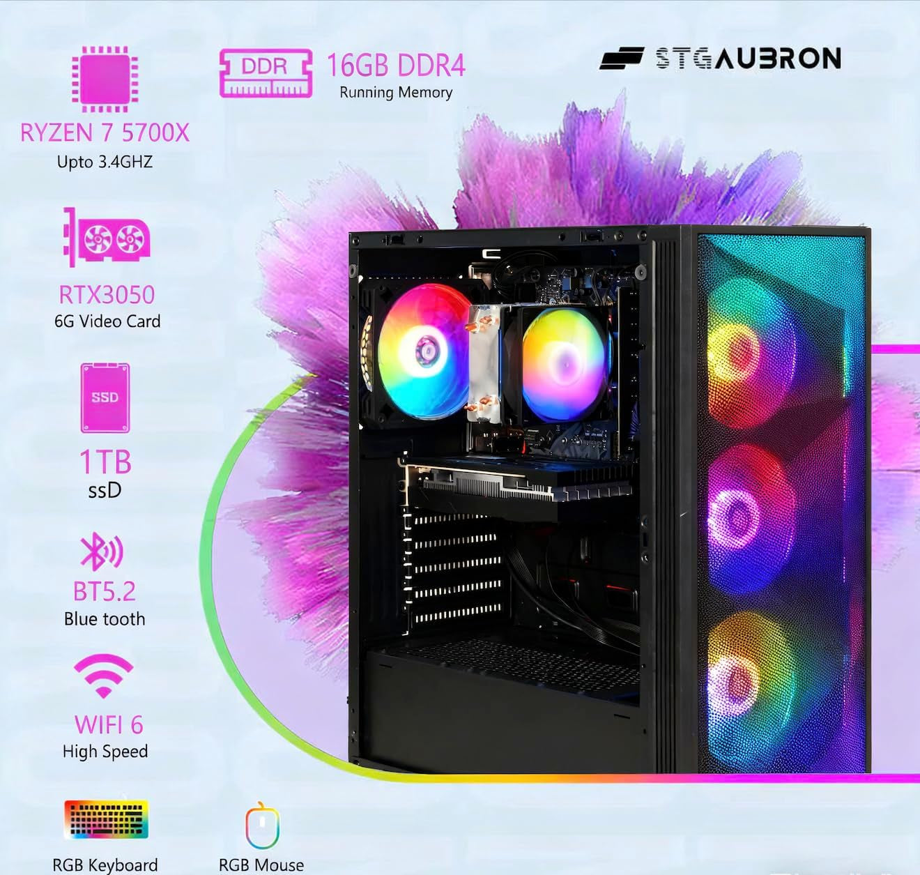 Ryzen 7 Gaming Desktop PC With RTX 3050 & 1TB SSD